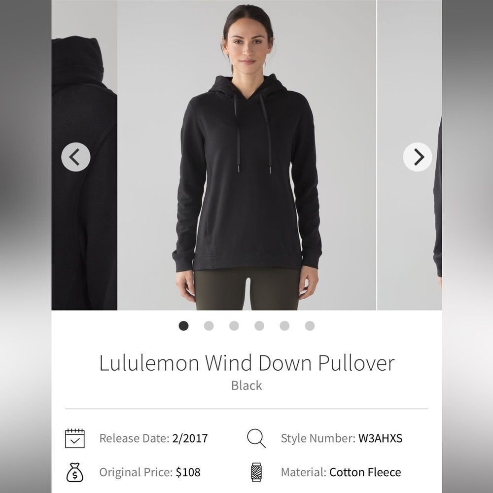 Lululemon Wind Down Pullover Black Size 6